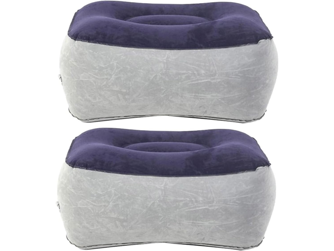 Conjunto De 2 Travesseiros Infláveis De Viagem Para Apoio De Pescoço, Que Oferecem Suporte Elevado E Fácil Para O Pescoço