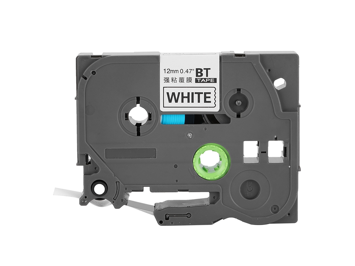 Fita De Rótulo Para Brother Tze-231 12mm Fundo Branco Texto Preto