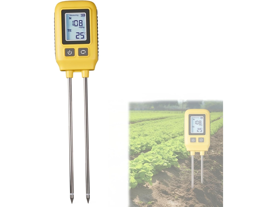 Analisador De Solo 4em 1npk, Com Tela Lcd Digital Para Medição Nitrogênio, Fósforo, Potássio E Temperatura