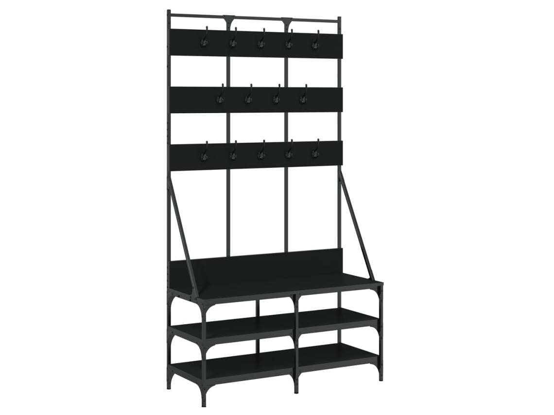Bengaleiro MAISON EXCLUSIVE com Arrumação de Calçado em Preto (100x40x184 cm)