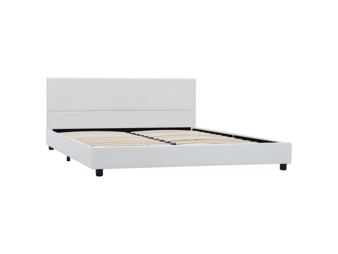 Estrutura de Cama 120x200 Cm Couro Artificial Branco MAISON EXCLUSIVE