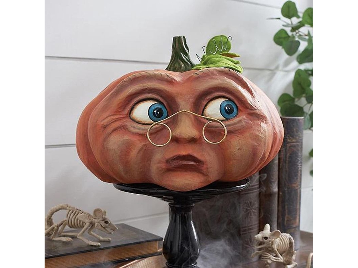 Decoração de Abóbora Grotesca de Halloween, 5 Polegadas, Expressão Assustadora