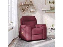Vidaxl Poltrona De Massagens Reclinável Tecido Vermelho Tinto