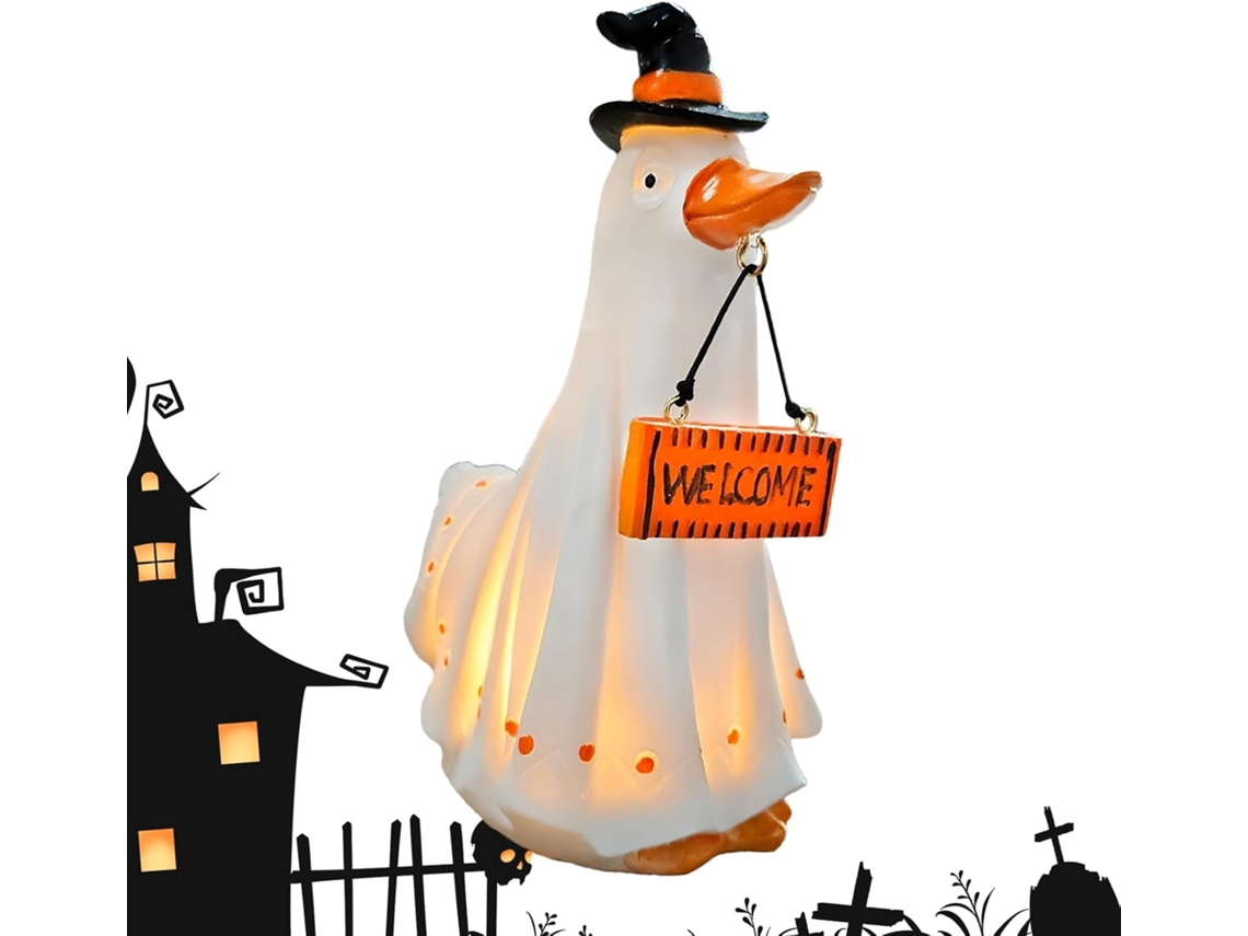 Fantasma Fofo De Resina Para O Halloween Com Iluminação Divertida E Aconchegante |