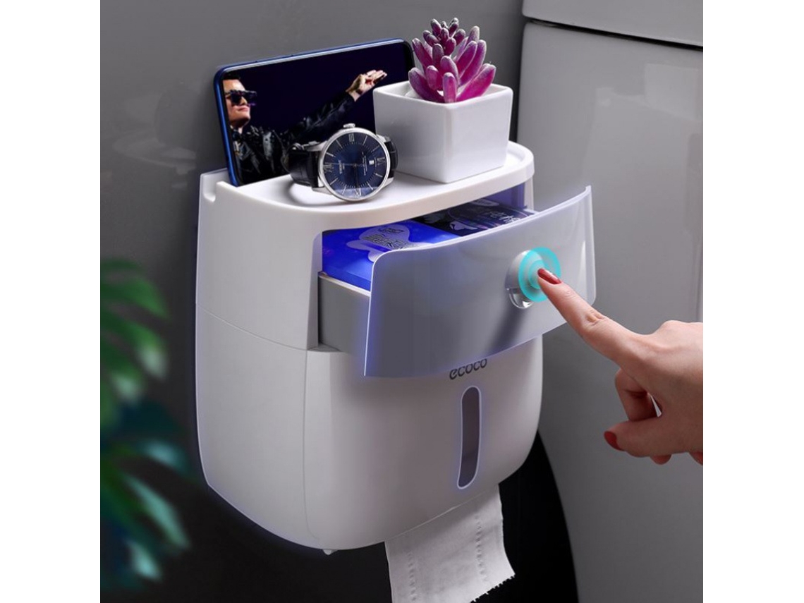 1 Peça Suporte de Papel Higiênico À Prova D'água para Parede Prateleira de Banheiro BRILVIBERA