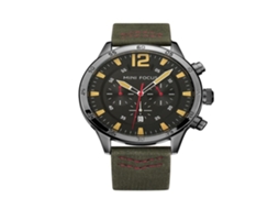 Reloj De Pulsera Analógico De Aleación Redondo Cuarzo Para Hombres Mini Focus (negro Amarillo + Verde)