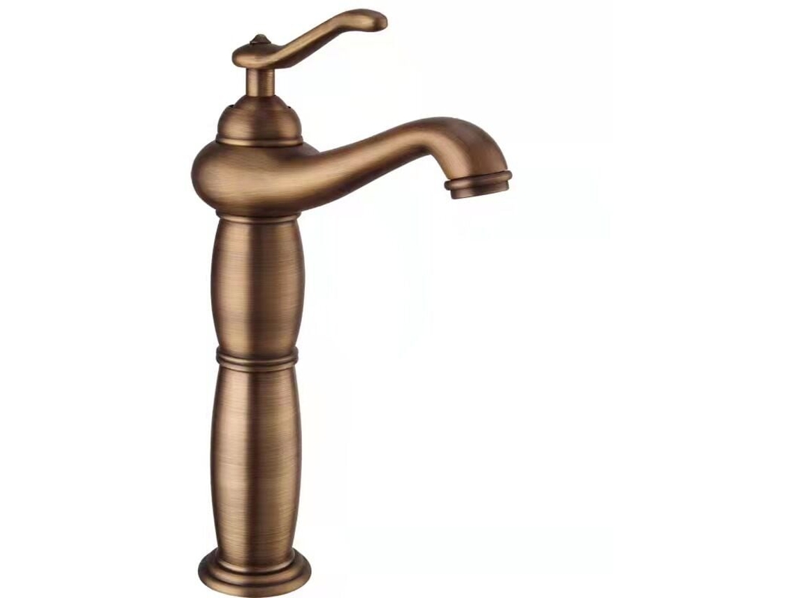 Torneira De Banheiro Elegante, Torneira Misturadora Monocomando Com Acabamento Antigo, Construção Em Latão De Alta Qualidade Que Garante Durabilidade