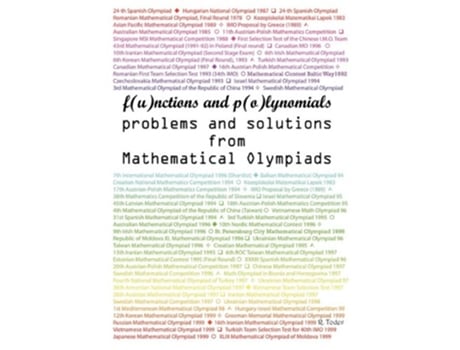 Livro Functions and Polynomials problems and solutions from Mathematical Olympiads de R Todev (Inglês)