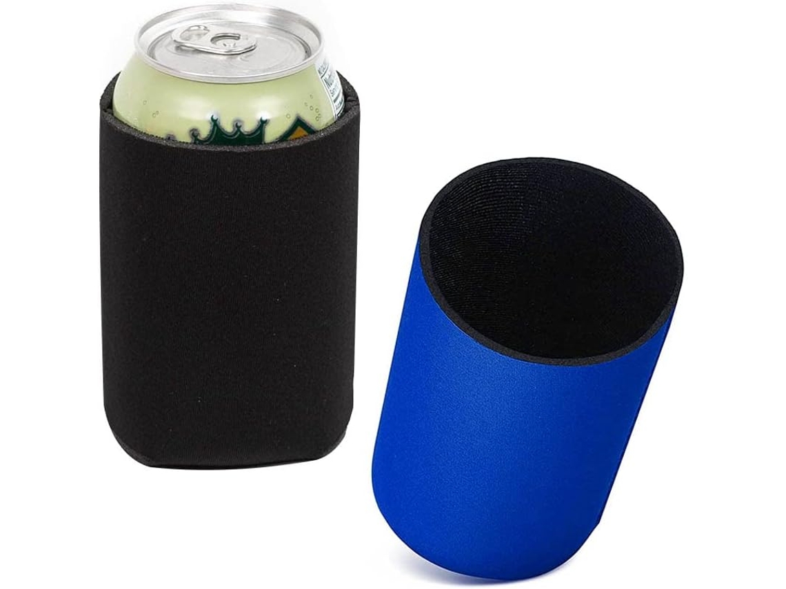 Conjunto De 2 Capas Térmicas Para Latas De Cerveja, Macias De Neoprene Para De Refrigerante E Garrafas, Azul E Preto