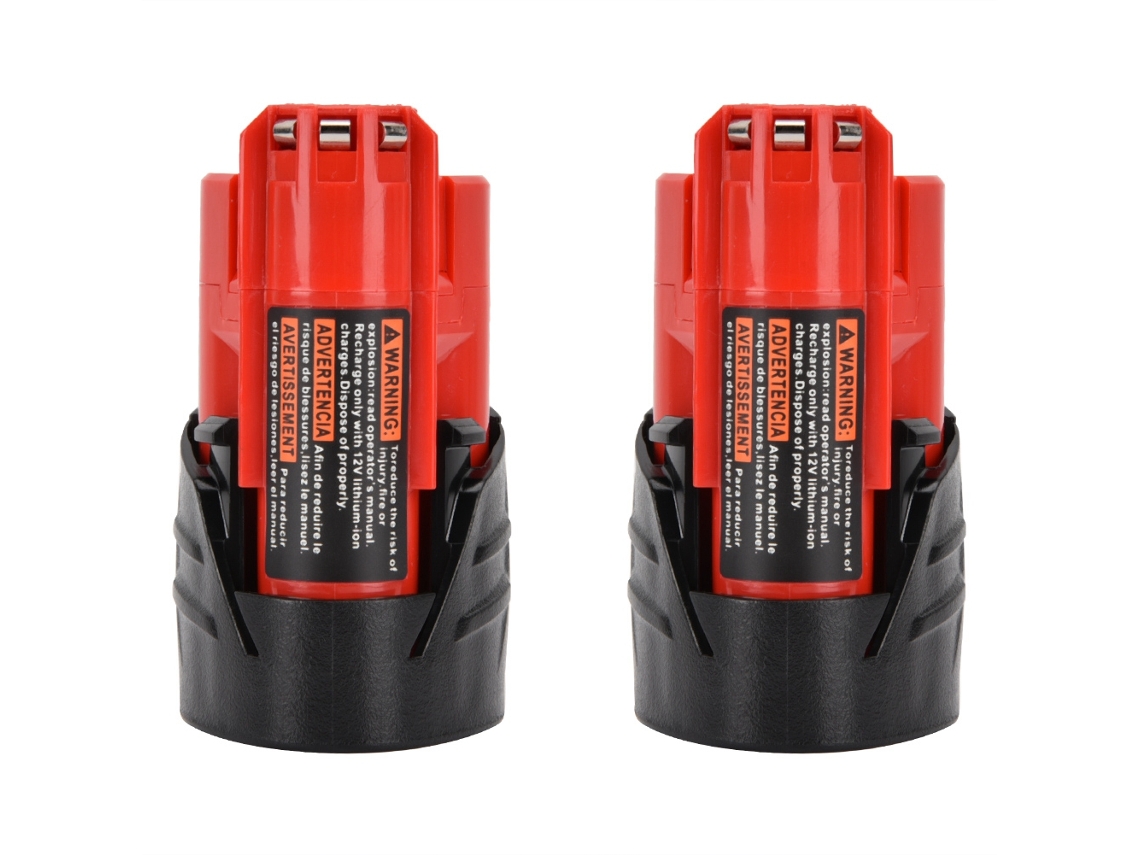 2pcs bateria li ion 12v 2500mah para milwaukee m12 48 11 2401 dural core com S/MARCA
