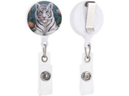 Porta Crachá Retrátil Com Chaveiro E Pingente De Tigre Branco Fofo Fun Profissionais Enfermagem Ideal