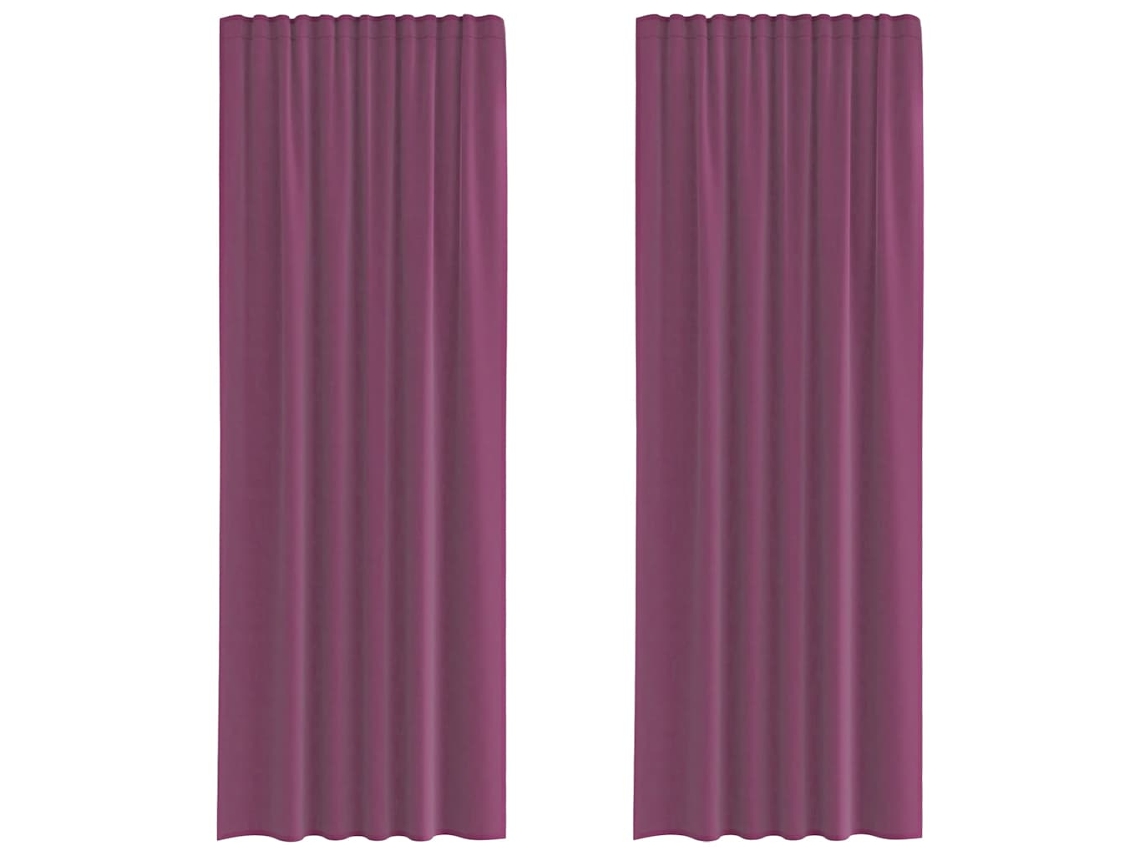Cortinas de Voile com Bolsos para Varão 2 Pcs Roxo MAISON EXCLUSIVE