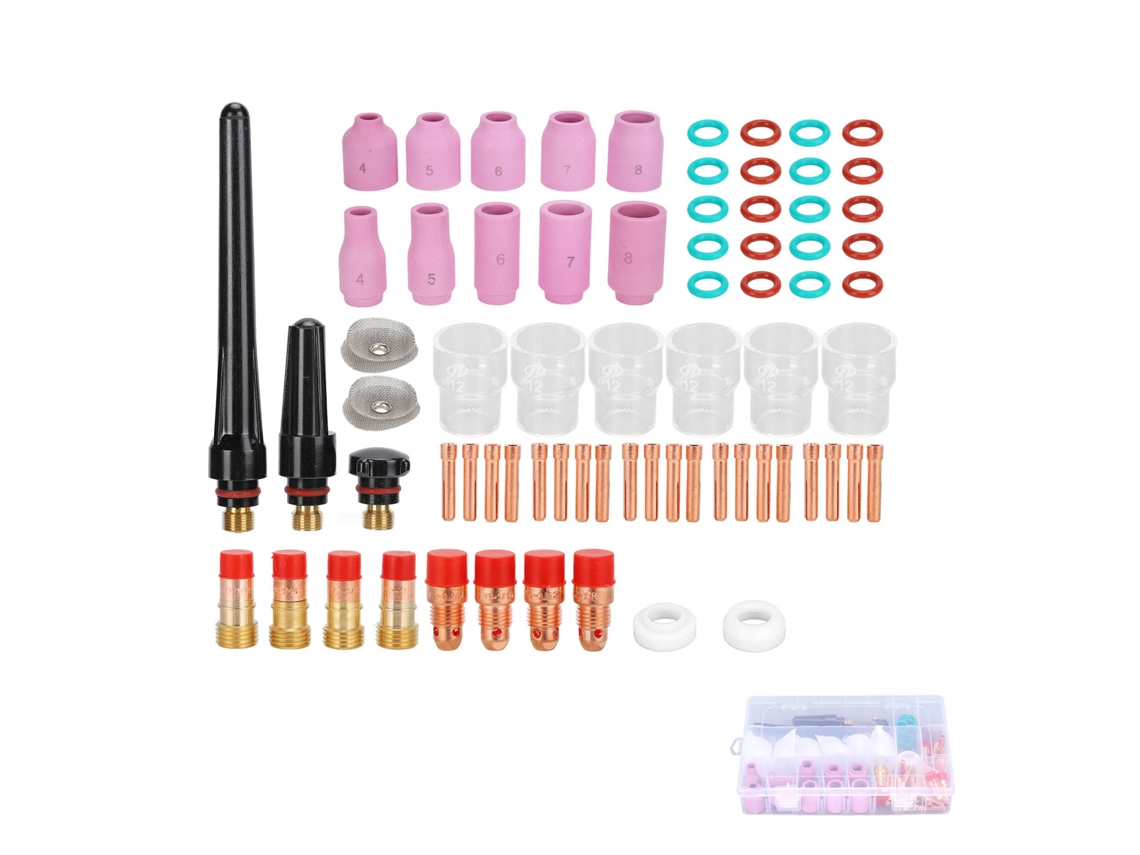 Kit De Acessórios Para Soldadura Tig Com 71 Peças: Bico Cerâmico E Copo De Vidro Para Wp‑17/18/26