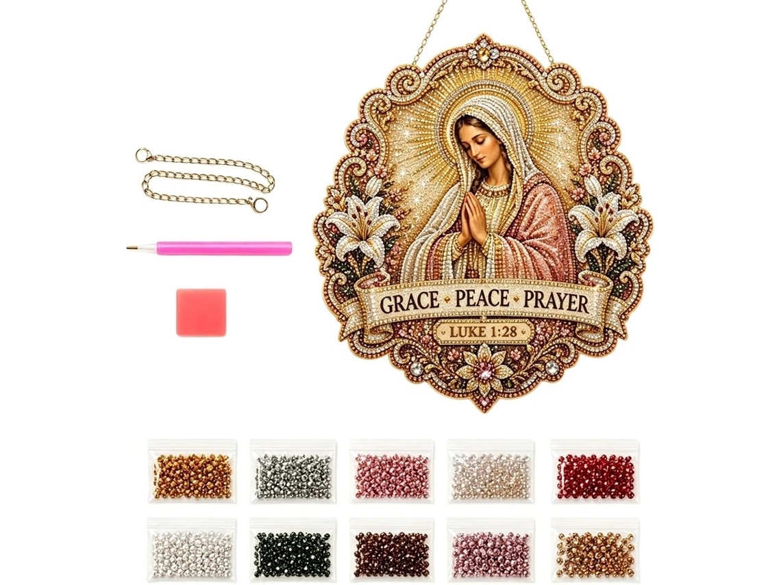 Kit De Pintura Ornamental Com Strass Feito À Mão |