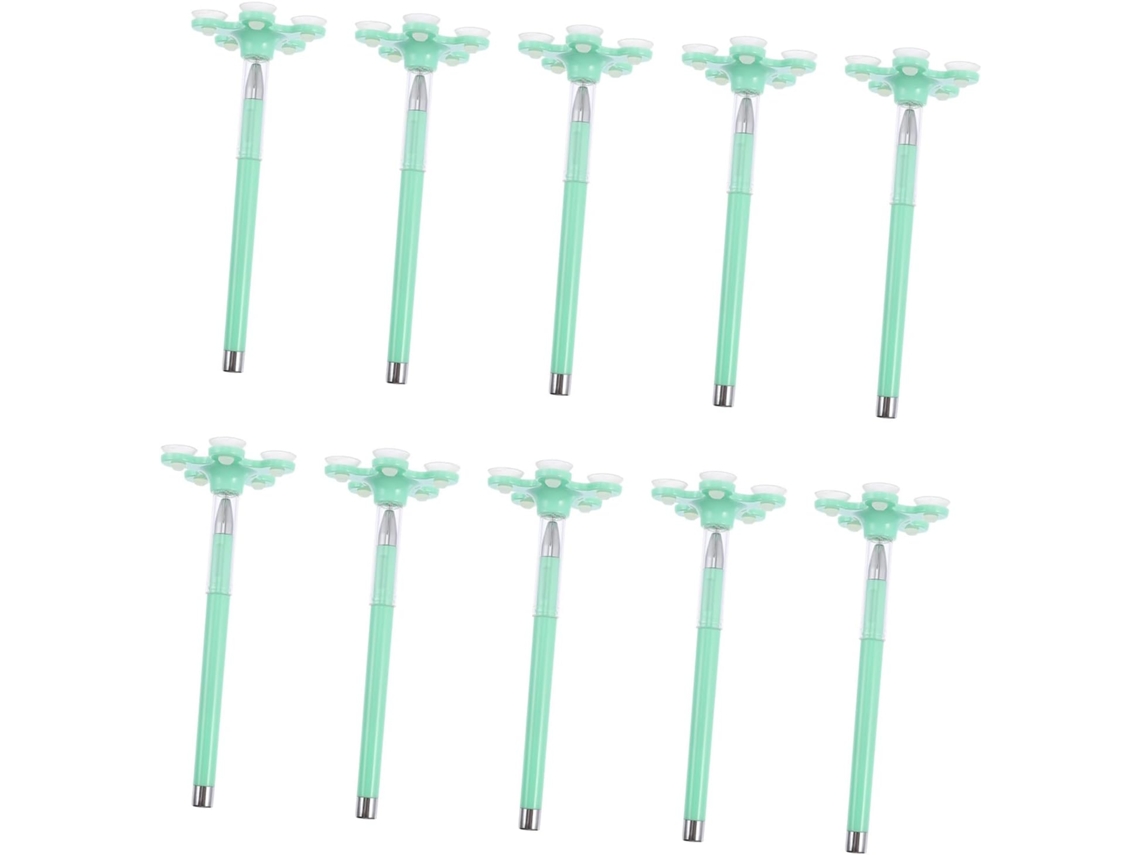 Kit Com 10 Canetas De Gel Plástico Housoutil, Ponta Média E Suporte