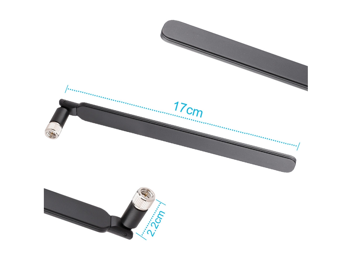 3 Antenas Roteador 5dbi com Conector Sma, Polarização Vertical, 50w, Branco