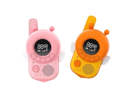Par De Walkie Talkies Para Crianças Com Tela Lcd Retroiluminada Modelo Bzz. Rosa Techkidz