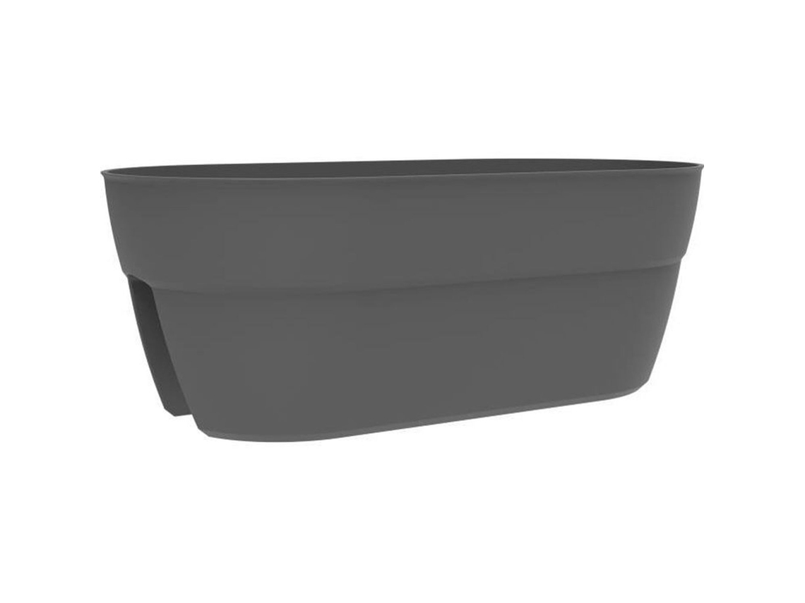 Vaso EDA Cinzento Cinzento Escuro Plástico Oval Moderno