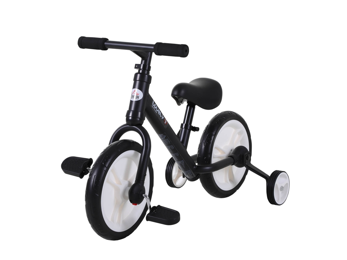 Bicicleta Equilíbrio Infantil 2 5 Anos com Banco e Pedais Ajustáveis, Brinquedo Educativo na Cor Preta