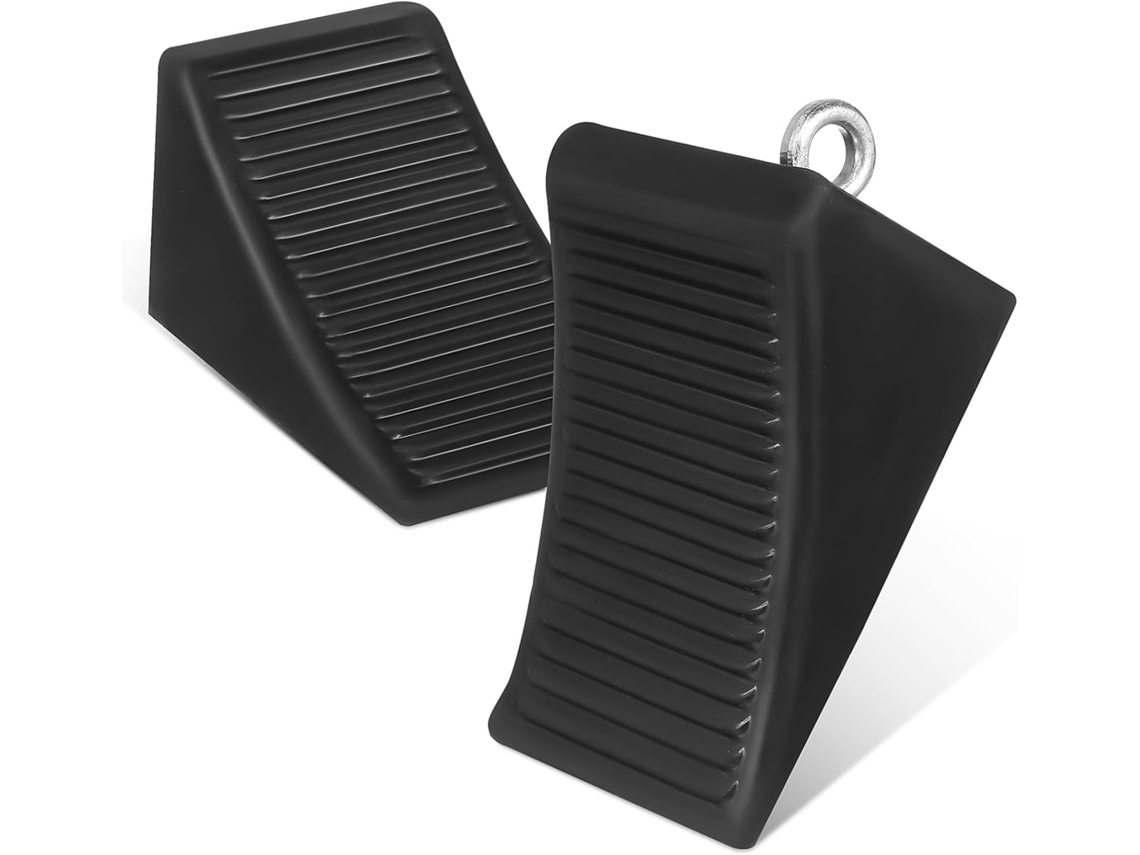 Conjunto De 2 Calços De Borracha Para Estacionamento De Veículos, Antiderrapantes, Adequados Para Reboques E Outros Veículos.
