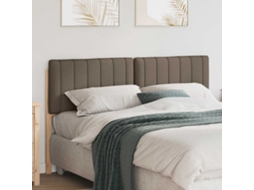 Vidaxl Cabeceira Estofada Com Cabeceira Marrom E Taupe 150 Cm