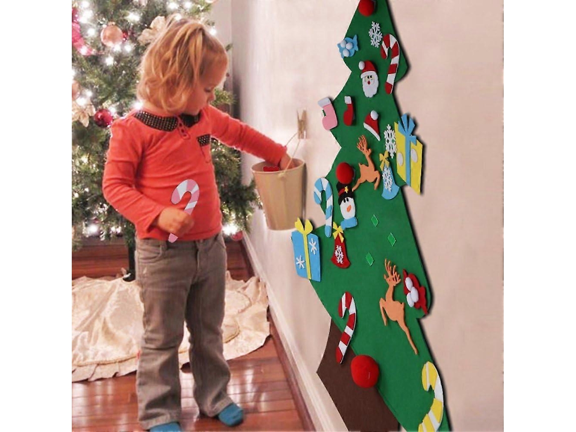 Kit De Rvore De Natal De Feltro Para Montar, Com Enfeites Para Crianas, Presentes De Natal, Decorao De Porta E Parede Para O Ano Novo. Hengjian