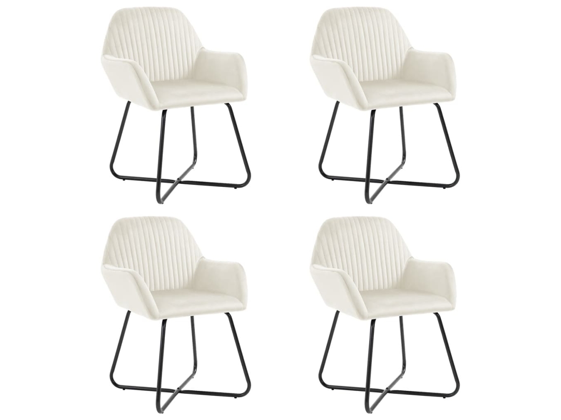 Dining Chair, Dining Chairs Vidaxl Creme Tecido (n/a)