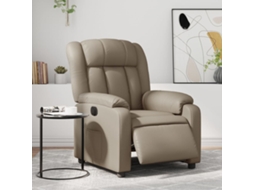 Vidaxl Poltrona Reclinável Elétrica Couro Artificial Cor Cappuccino