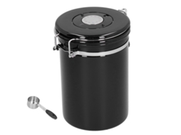 Nova Line recipiente Airtight para Grãos de Café com Válvula de Exaustão Aço Inoxidável 1,8l com Colher