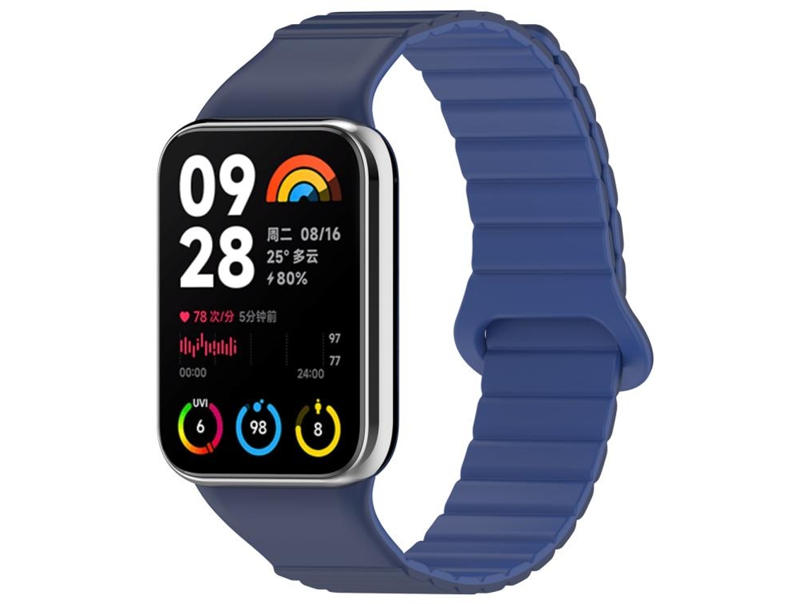Bracelete para Redmi Watch 6 / 5 / Xiaomi Band 9 Pro XIAOMOYU em Silicone Magnético Bicolor Azul Marinho e Azul Escuro