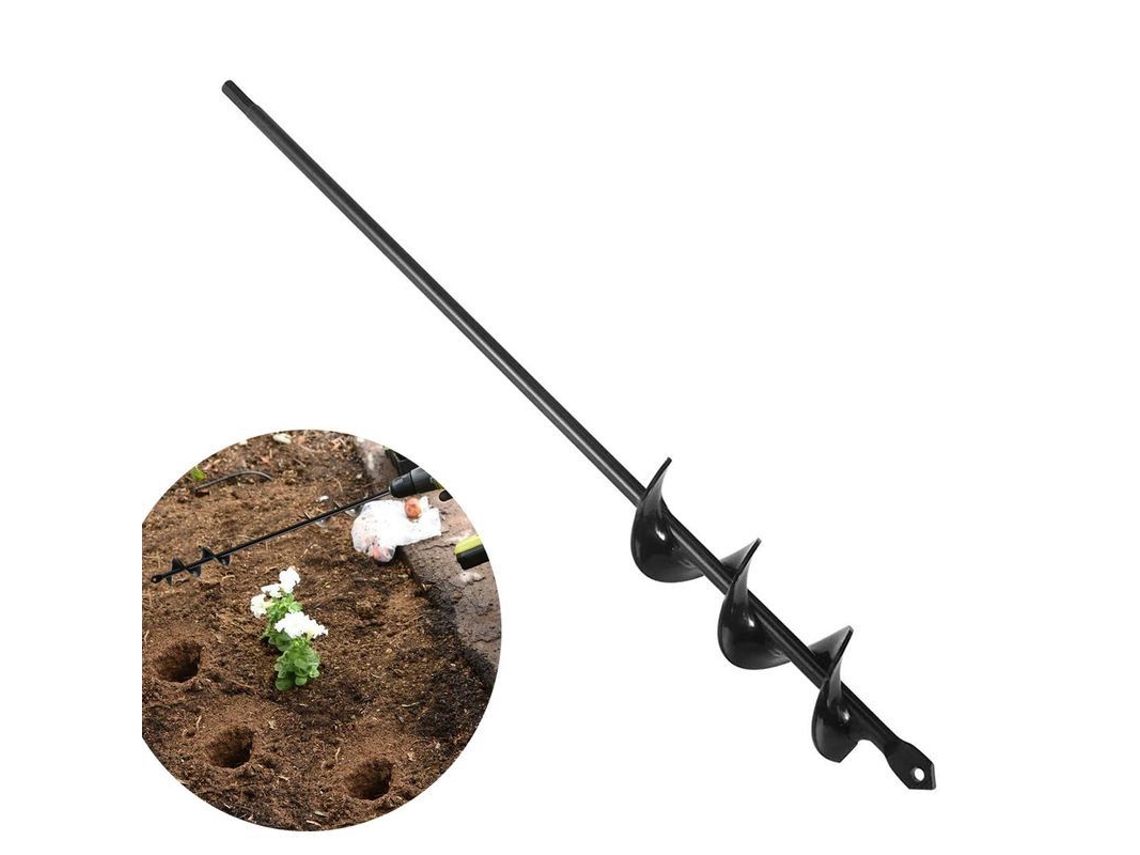 Broca De Jardim Ø4x45cm, Ferramenta Prática Para Plantio De Bulbos E Mudas, Broca Espiral Para Parafusadeira Manual E Elétrica