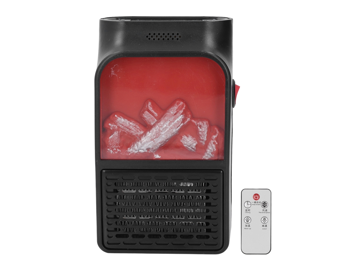 Aquecedor de Ambiente Plug in Mini com Chama Led e Controle Remoto S/MARCA
