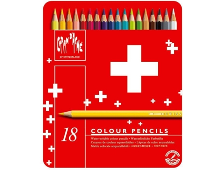 Caran DAche Lápis de Cor Swisscolor, Corpo Hexagonal, Minas de Várias Cores