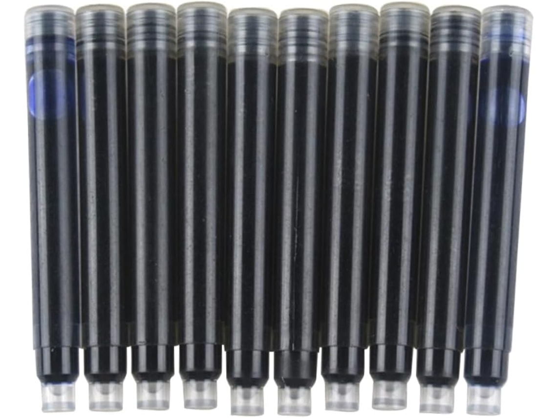 Conjunto De 10 Refis Tinta Azul Para Caneta Tinteiro Diâmetro Interno
