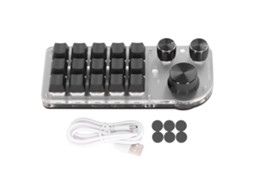 Baoj-2026teclado Mecânico Gaming Mini Com 15 Teclas E 3 Botões Programáveis Switch Azul Sem Fio Bluetooth E Com Fio Usb