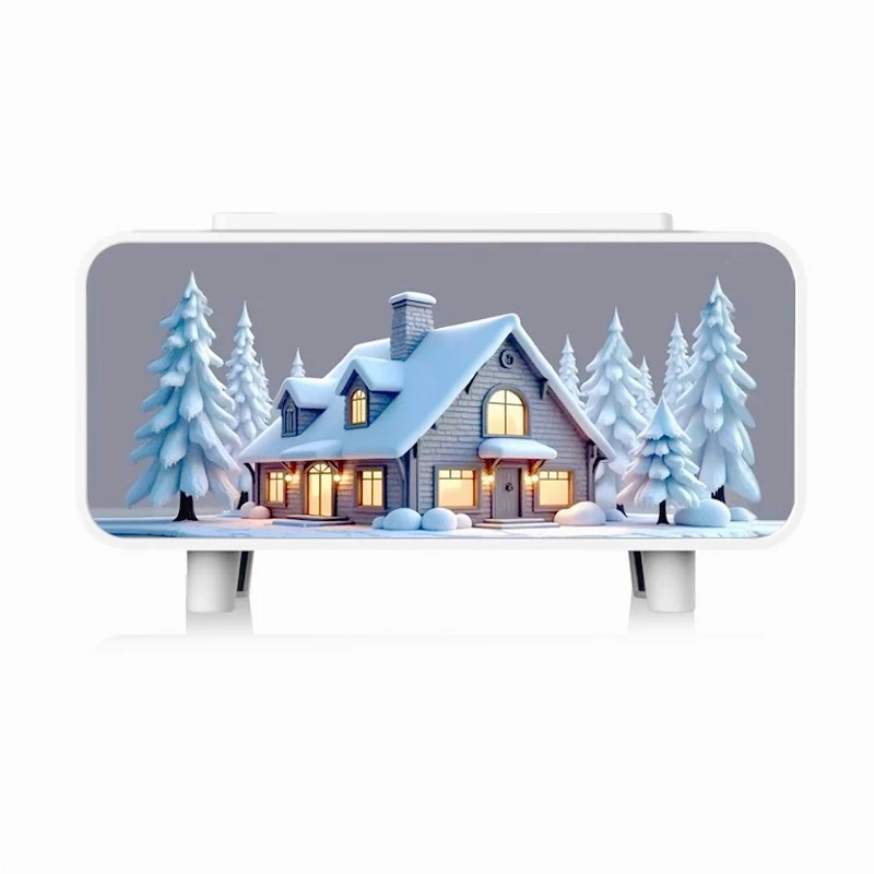 (casa De Neve - Branco) Umidificador Com Chama Perfumada E Luz Noturna Colorida 200ml