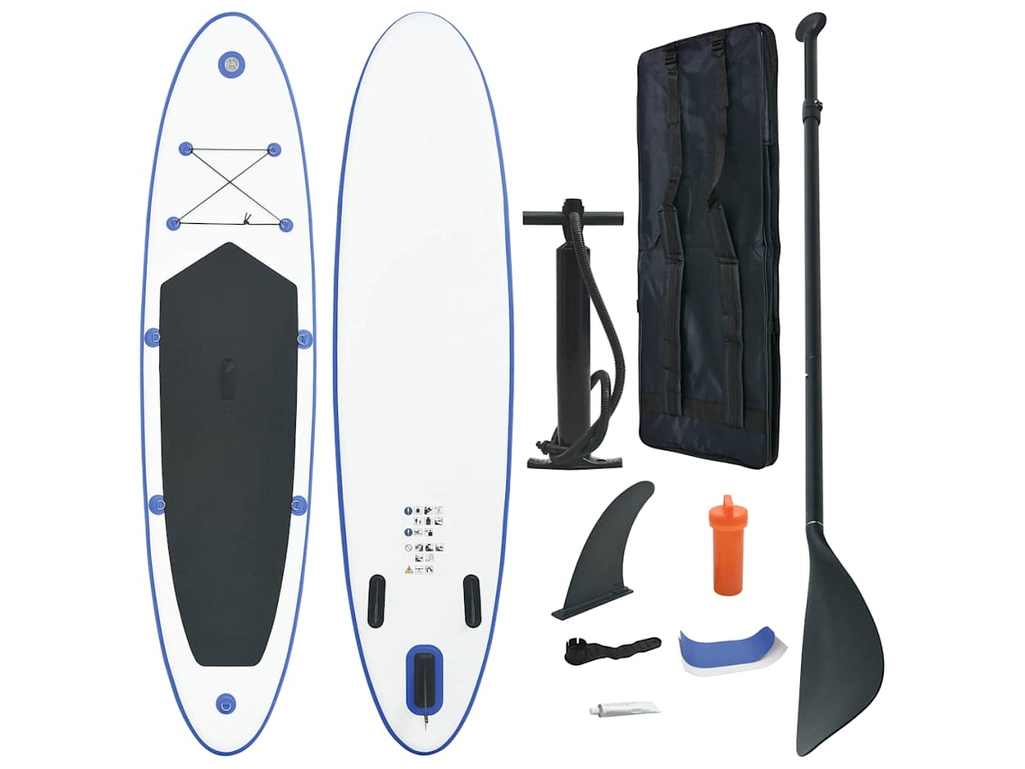 Vidaxl Prancha De Paddle Sup Insuflável Azul E Branco