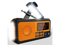 Rádio de Emergência Dab Bluetooth com Manivela, Fm, Bateria de 5000mah, Energia Solar e Despertador AQUAFORGE
