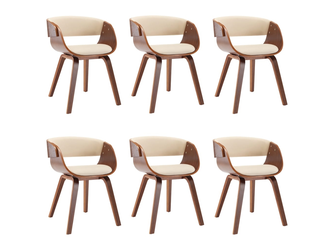 Dining Chair, Dining Chairs Vidaxl Creme Couro Artificial (n/a)