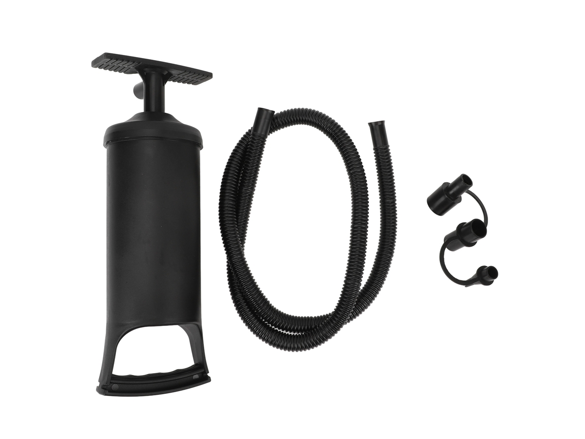 Bomba de ar manual de PVC com 3 bocais rápidos para colchões infláveis e brinquedos de piscina | S/MARCA