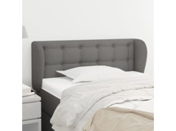 Cabecero con Alas de Tela 103x23x78/88cm Gris Oscuro