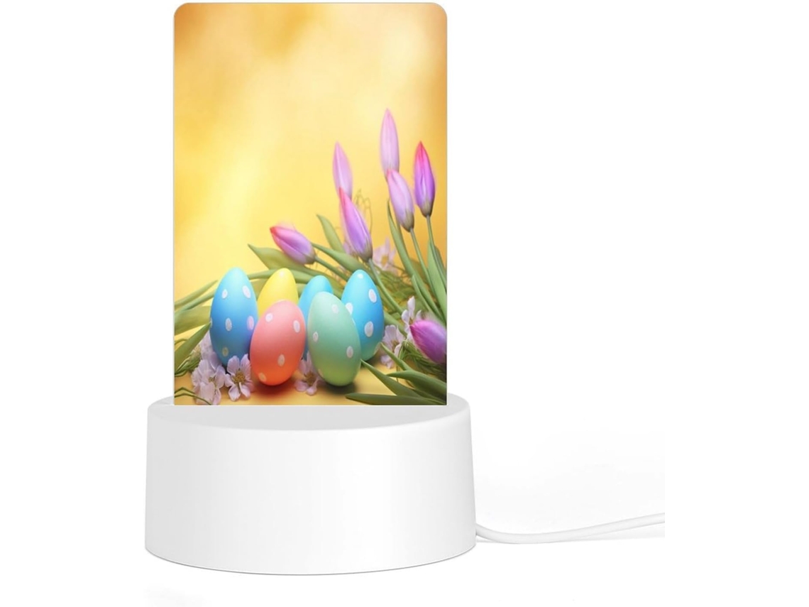 Luminária noturna de LED em acrílico com base e plugue de plástico, estampada com o tema do Dia da Mentira, ideal para...