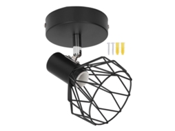 Rebe-soporte De Lámpara De Pared Con Jaula De Metal E14 Estilo Industrial Vintage Negro Mate 85‑265v