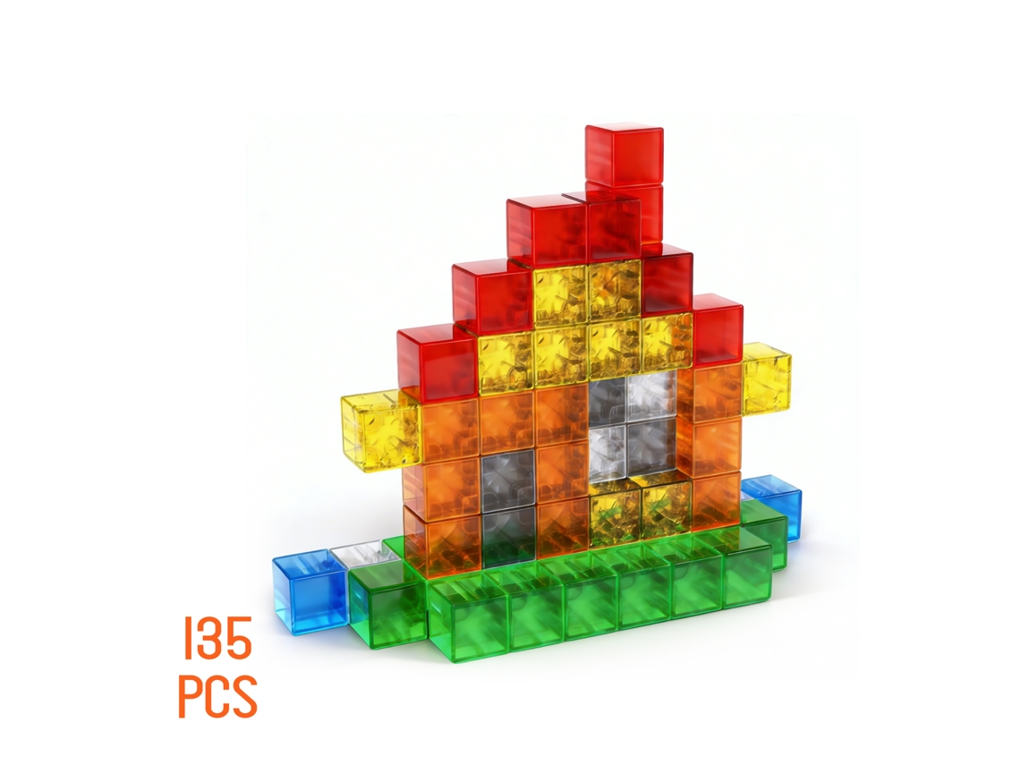 Blocos De Construção Magnéticos Laxiscreed 135pcs Temáticos Educativos Para Crianças