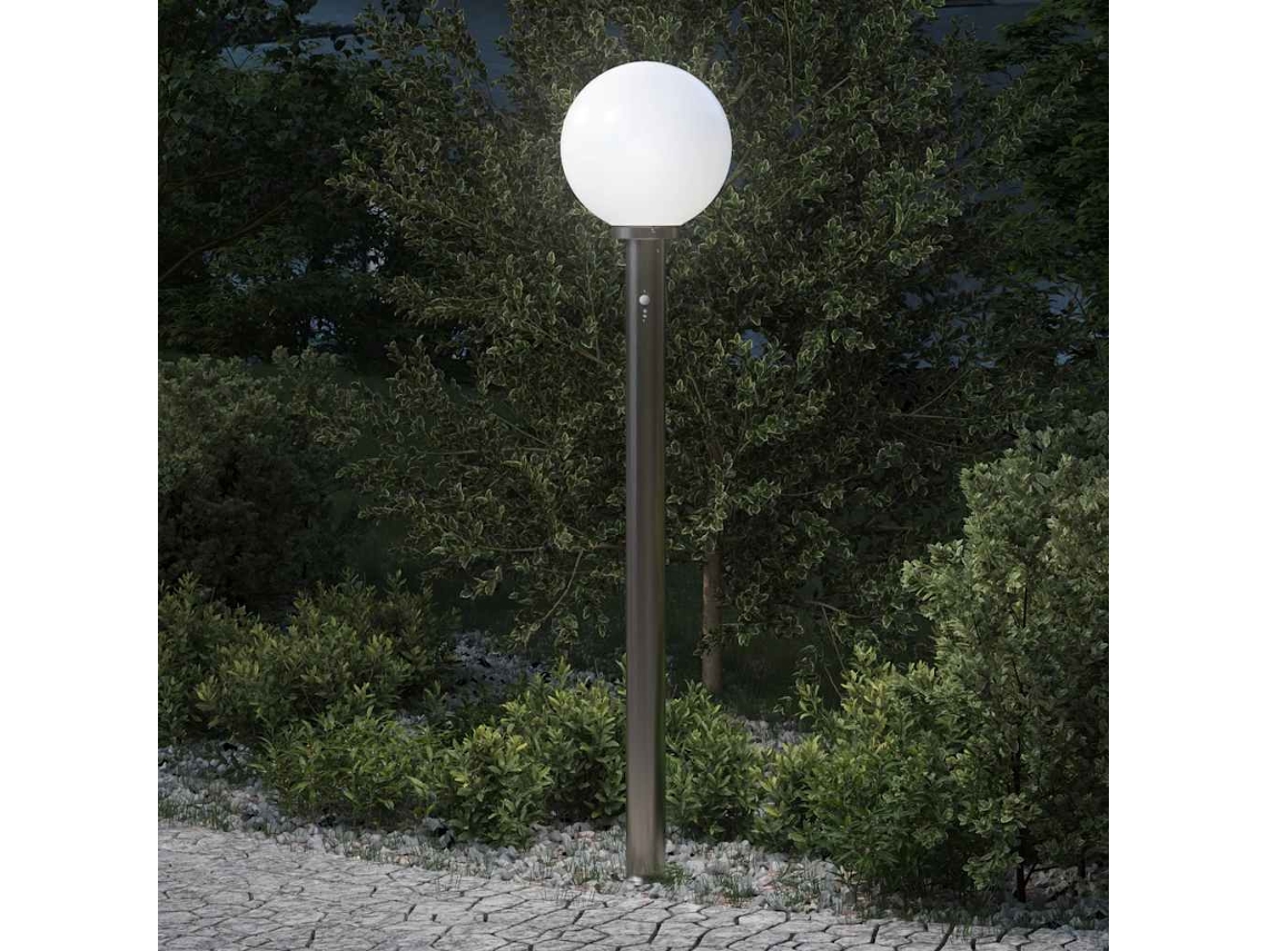 Vidaxl Luminária De Poste Com Sensor, 120 Cm, Aço Inoxidável, Ip44