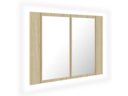 Led Mirror Cabinet, Led Mirror Cabinets Vidaxl Marrom Madeira Processada (n/a)
