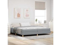 Vidaxl Cama Box Com Colchão Cinzento-claro 200 X 200 Cm Tecido