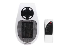 Aquecedor Elétrico Portátil de 500w com Controlo Remoto para Casa e Escritório Branco Liga na Tomada do Reino Unido LAXISCREED