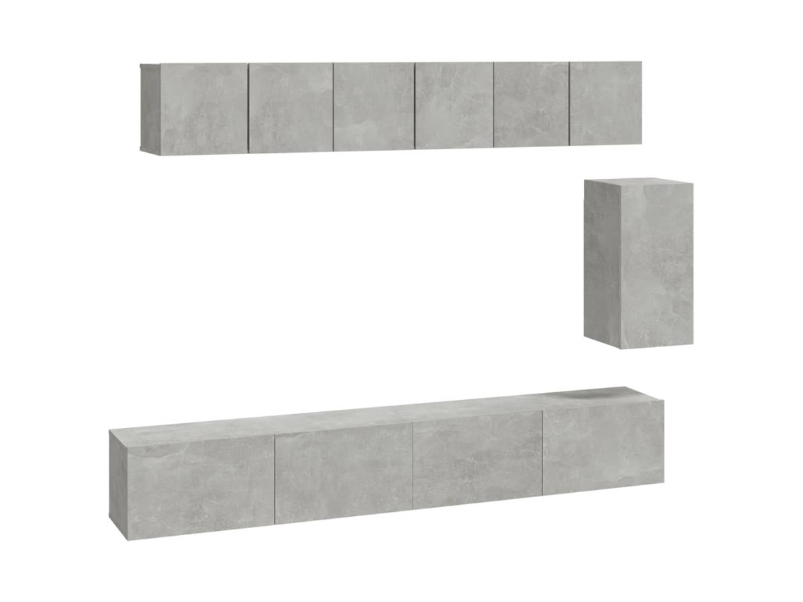 Tv Cabinet Set, Tv Cabinet Sets Vidaxl Cinzeto Madeira Processada (n/a)