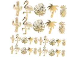 Conjunto De 60 Tachinhas Multifuncionais Com Estampa Verão